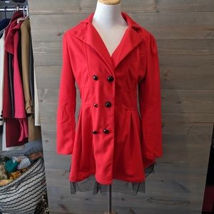 Red peacoat